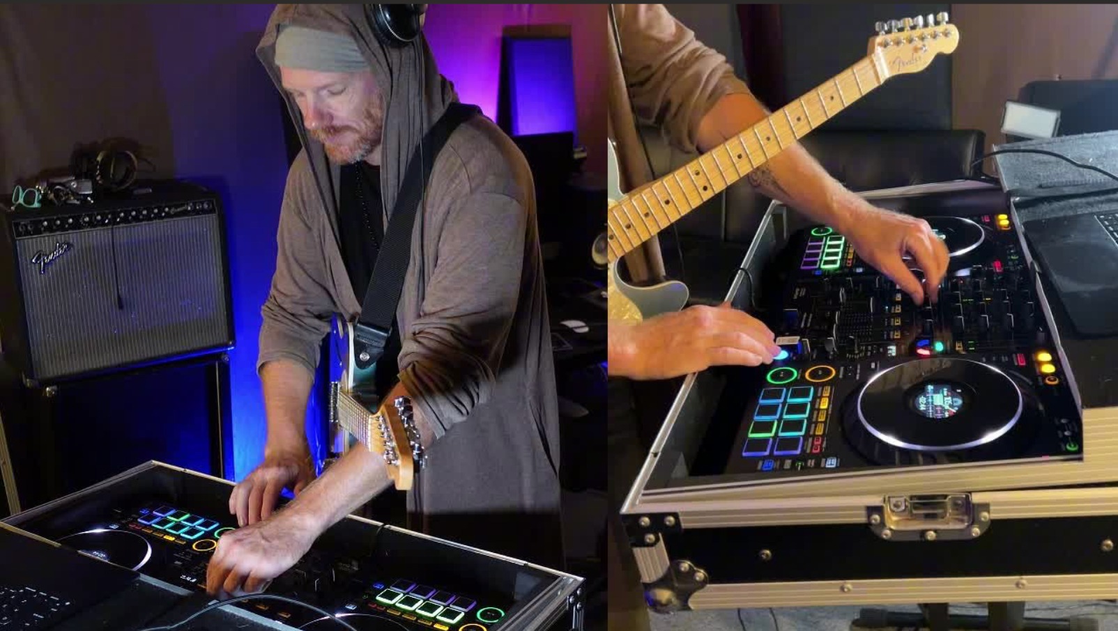 Ben playing guitar and DJing