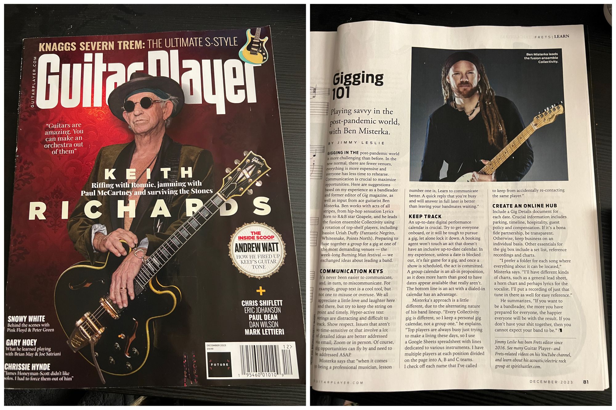 Guitar Player magazine feature on Ben Misterka
